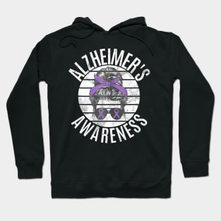 Alzheimer's Awareness Month Day Dementia Cure Messy Bun Mom Hoodie